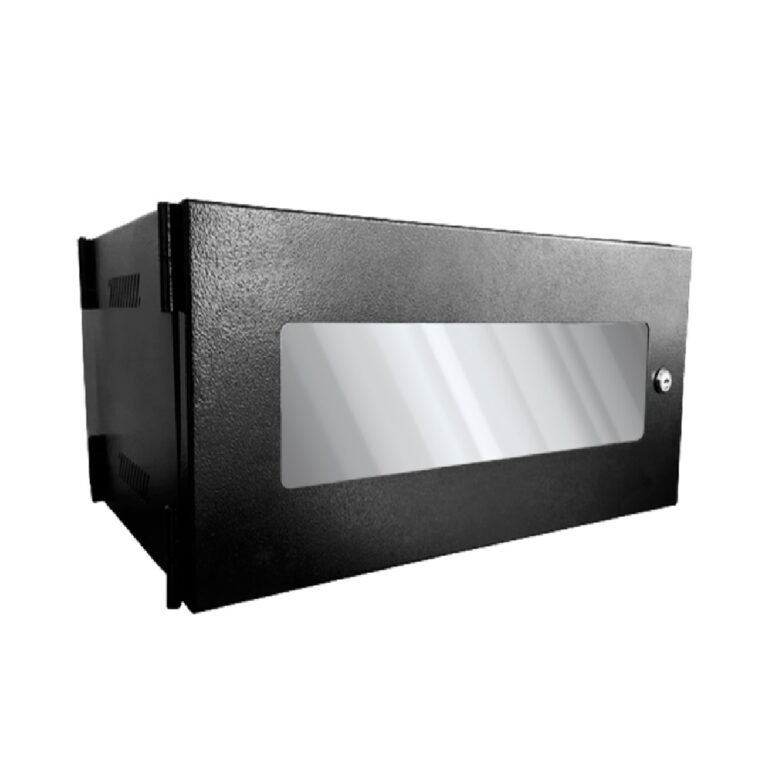 ️ Gabinete 8RU de Pared Abatible 》Redes en Acero Laminado