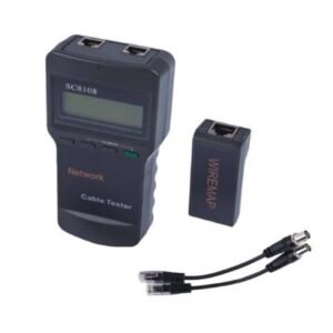 Probador de cable rojo digital RJ45 coaxial, pantalla LCD SC8108