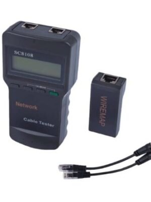 Probador de cable rojo digital RJ45 coaxial, pantalla LCD SC8108