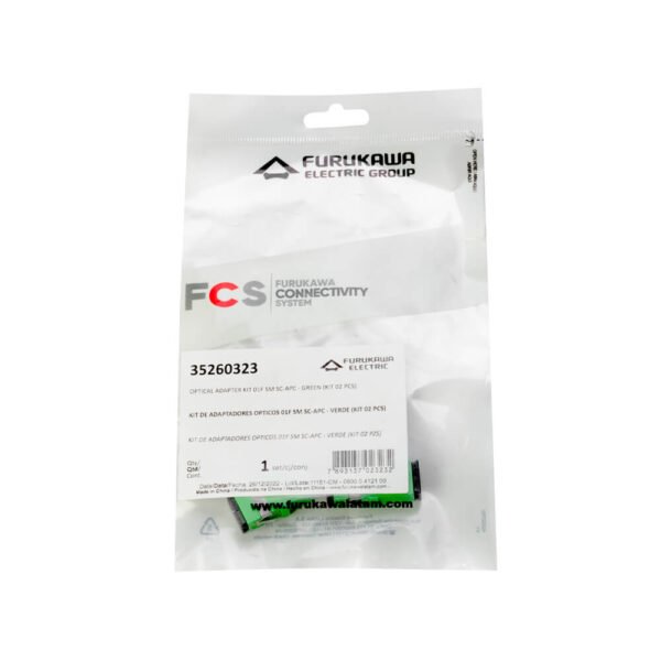 Kit Adaptadores Ópticos Furukawa SC-APC SM Simplex - Verde (Pack 2 Unidades)