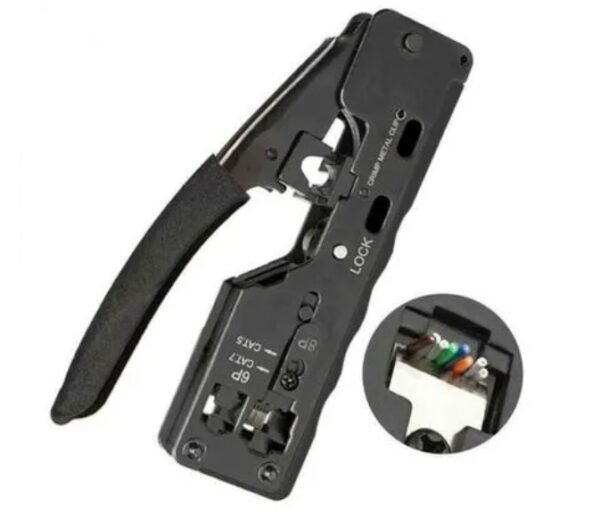 Crimpadora Pasante Profesional de Metal Pass Through para RJ12 y RJ45 Oem HT-7088